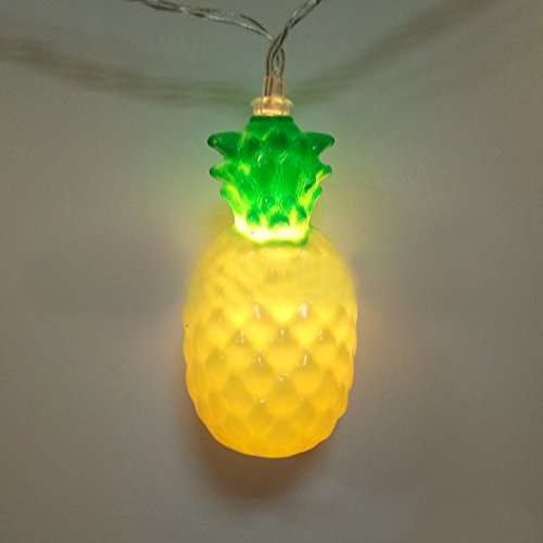 Instalatie de Craciun, Flippy®, Tip Sir cu Baterii, 1.5 m, 10 LED-uri, Model Ananas, Galben-3