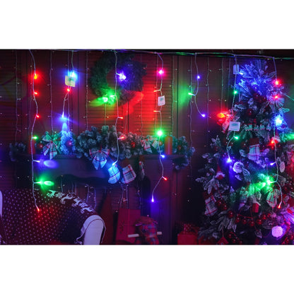 Sectiune Instalatie de Craciun Flippy® Tip Turturi, Flash 5 m, 143 LED-uri, Interconectabila, Fir Transparent, RB-RG, Atentie! nu contine alimentator-5