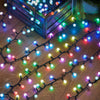Instalatie de Craciun Liniara RGRB Yoto, 10 m, din care 1 m Prelungitor 220V, 40 LED, Bilute Mate, Interconectabila, Utilizare Interior/Exterior, Fir Negru, multicolor-0