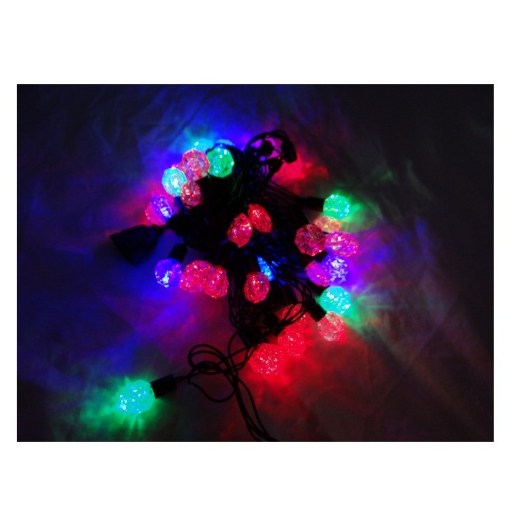 Instalatie de Craciun Liniara RGRB Yoto, 10 m, din care 1 m Prelungitor 220V, 40 LED, Model Anise, Utilizare Interior/Exterior, Interconectabila, Fir Negru, multicolor-0
