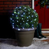 Instalatie de Craciun liniara Yoto, 10 m, din care 1 m cablu priza 220V, 100 LED, 8 jocuri de lumini, controler, fir negru, alb rece-0