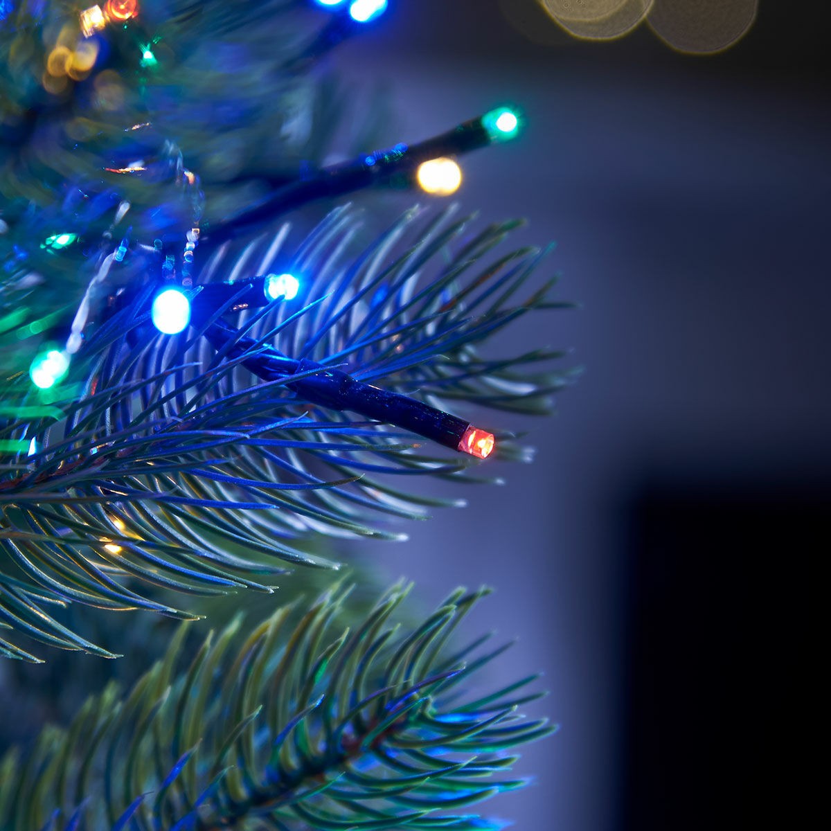 Instalatie de Craciun liniara Yoto, 10 m, din care 1 m cablu priza 220V, 100 LED, 8 jocuri de lumini, muzicala, pentru interior, controler, fir negru, multicolor-7