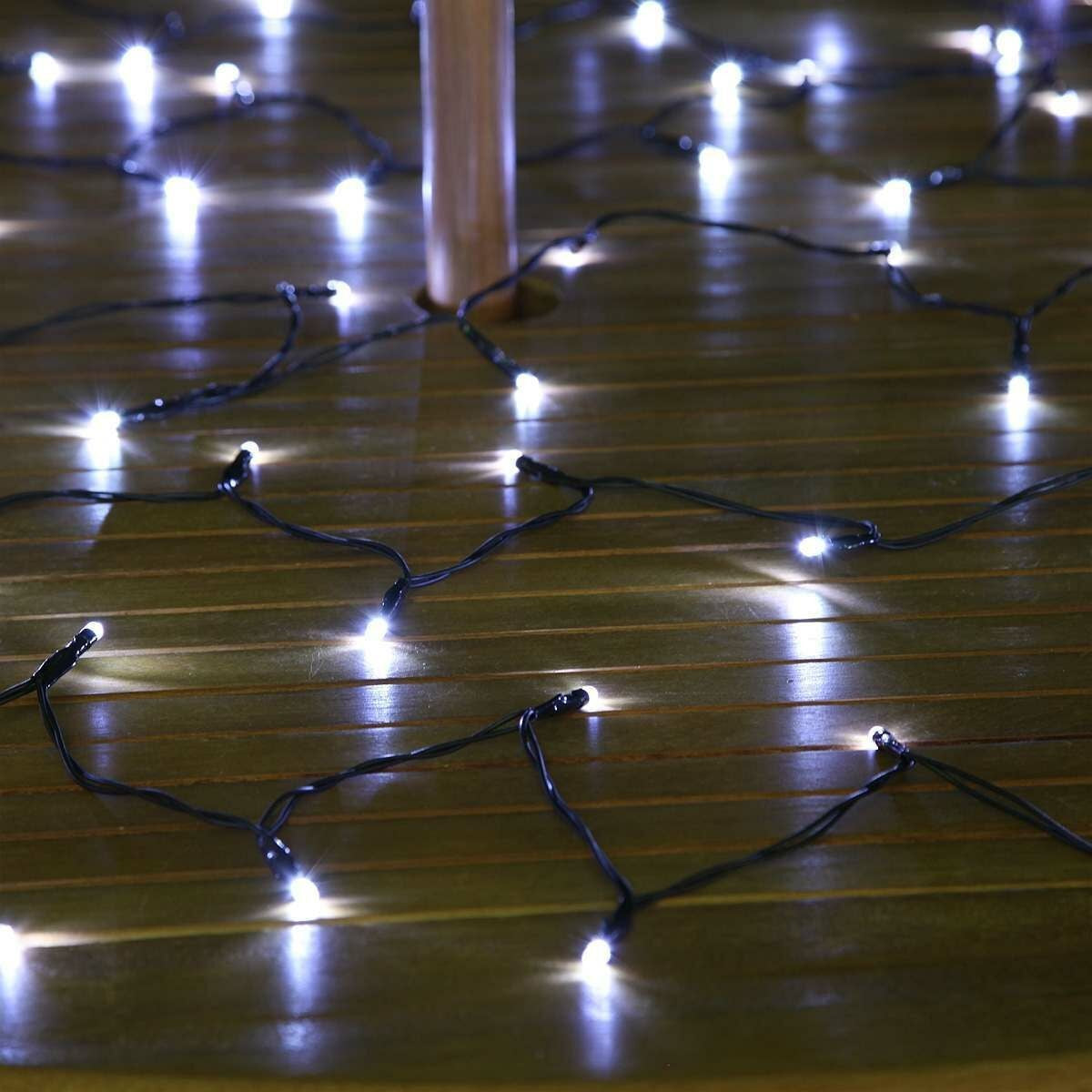 Instalatie de Craciun Liniara Yoto, 22 m, din care 1 m Prelungitor 220V, 300 LED, 8 jocuri de lumini, Controler, Utilizare Interior/Exterior, Fir Negru, Alb Rece-5
