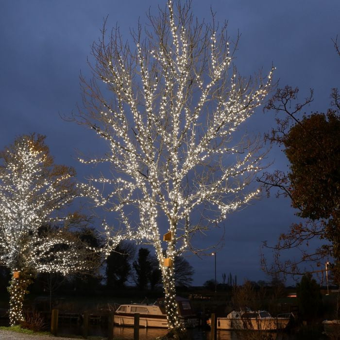 Instalatie de Craciun Liniara Yoto, 22 m, din care 1 m Prelungitor 220V, 300 LED, 8 jocuri de lumini, Controler, Utilizare Interior/Exterior, Fir Negru, Alb Rece-7