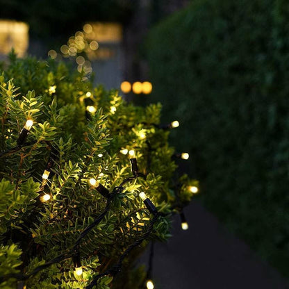 Instalatie de Craciun Liniara Yoto, 22 m, din care 1 m Prelungitor 220V, 300 LED, 8 jocuri de lumini, Controler, Utilizare Interior/Exterior, Fir Negru, Alb Cald-7