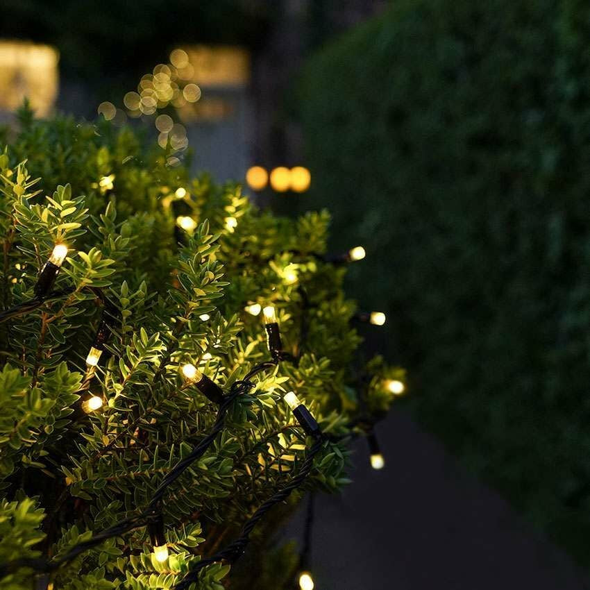Instalatie de Craciun Liniara Yoto, 22 m, din care 1 m Prelungitor 220V, 300 LED, 8 jocuri de lumini, Controler, Utilizare Interior/Exterior, Fir Negru, Alb Cald-7