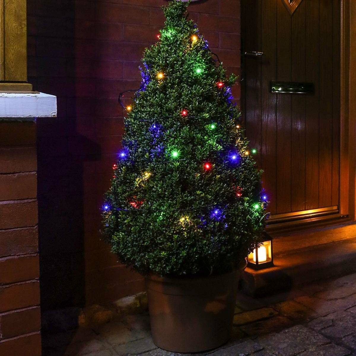 Instalatie de Craciun Liniara Yoto, 22 m, din care 1 m Prelungitor 220V, 300 LED, 8 jocuri de lumini, Controler, Utilizare Interior/Exterior, Fir Negru, multicolor-0