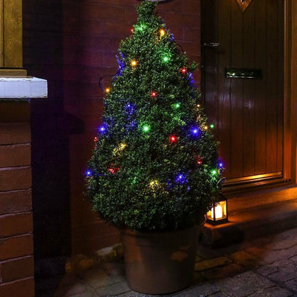 Instalatie de Craciun Liniara Yoto, 22 m, din care 1 m Prelungitor 220V, 300 LED, 8 jocuri de lumini, Controler, Utilizare Interior/Exterior, Fir Negru, multicolor-0