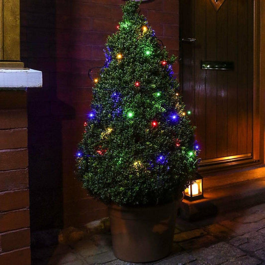 Instalatie de Craciun Liniara Yoto, 22 m, din care 1 m Prelungitor 220V, 300 LED, 8 jocuri de lumini, Controler, Utilizare Interior/Exterior, Fir Negru, multicolor-0