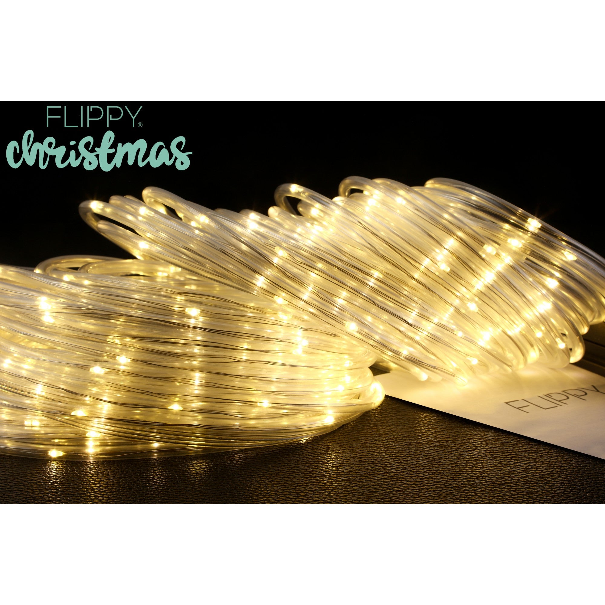 Instalatie luminoasa de Craciun tip furtun luminos, 300 LED-uri, 32 metri lungime, 8 programe, 2 metri prelungitor, sarma din cupru, incarcare solara, alb cald, Flippy-2
