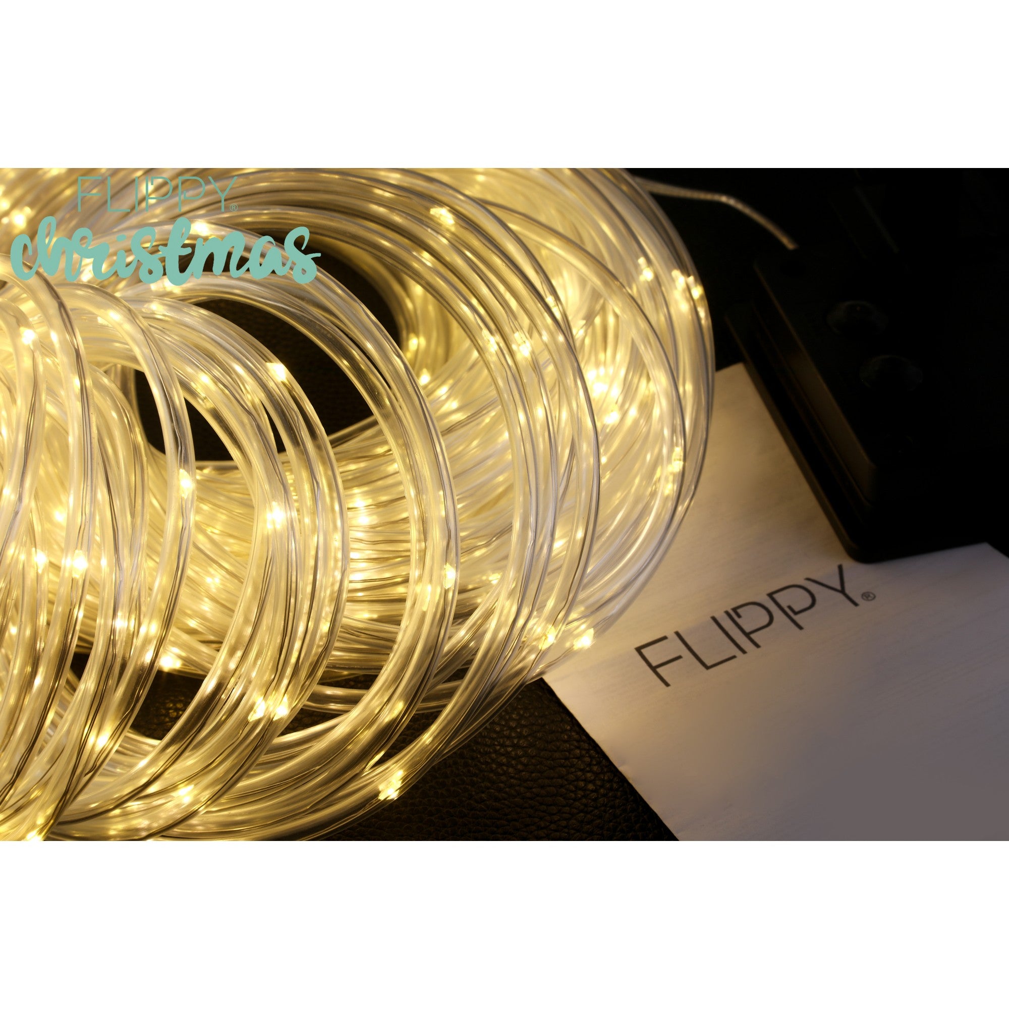 Instalatie luminoasa de Craciun tip furtun luminos, 300 LED-uri, 32 metri lungime, 8 programe, 2 metri prelungitor, sarma din cupru, incarcare solara, alb cald, Flippy-4