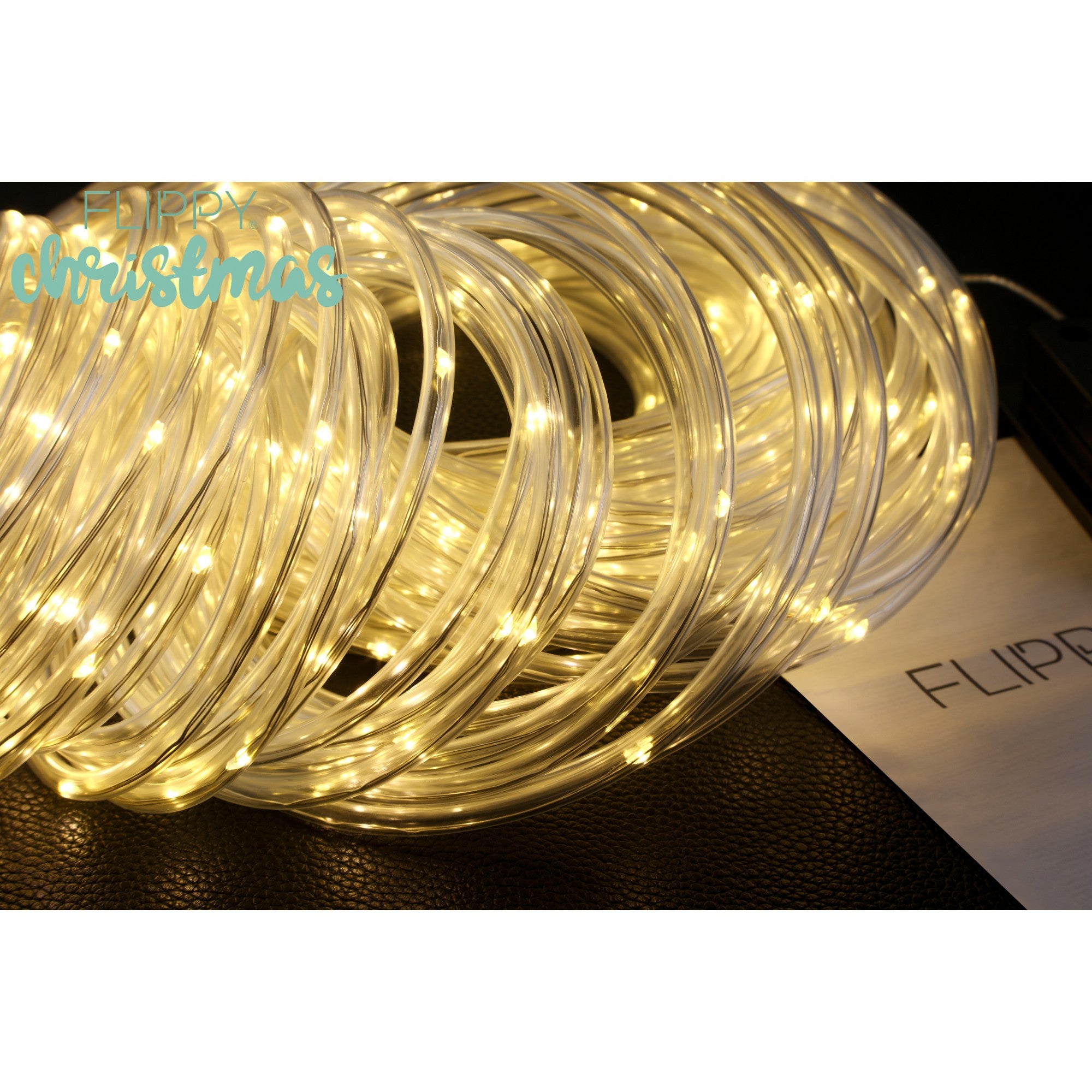Instalatie luminoasa de Craciun tip furtun luminos, 300 LED-uri, 32 metri lungime, 8 programe, 2 metri prelungitor, sarma din cupru, incarcare solara, alb cald, Flippy-5