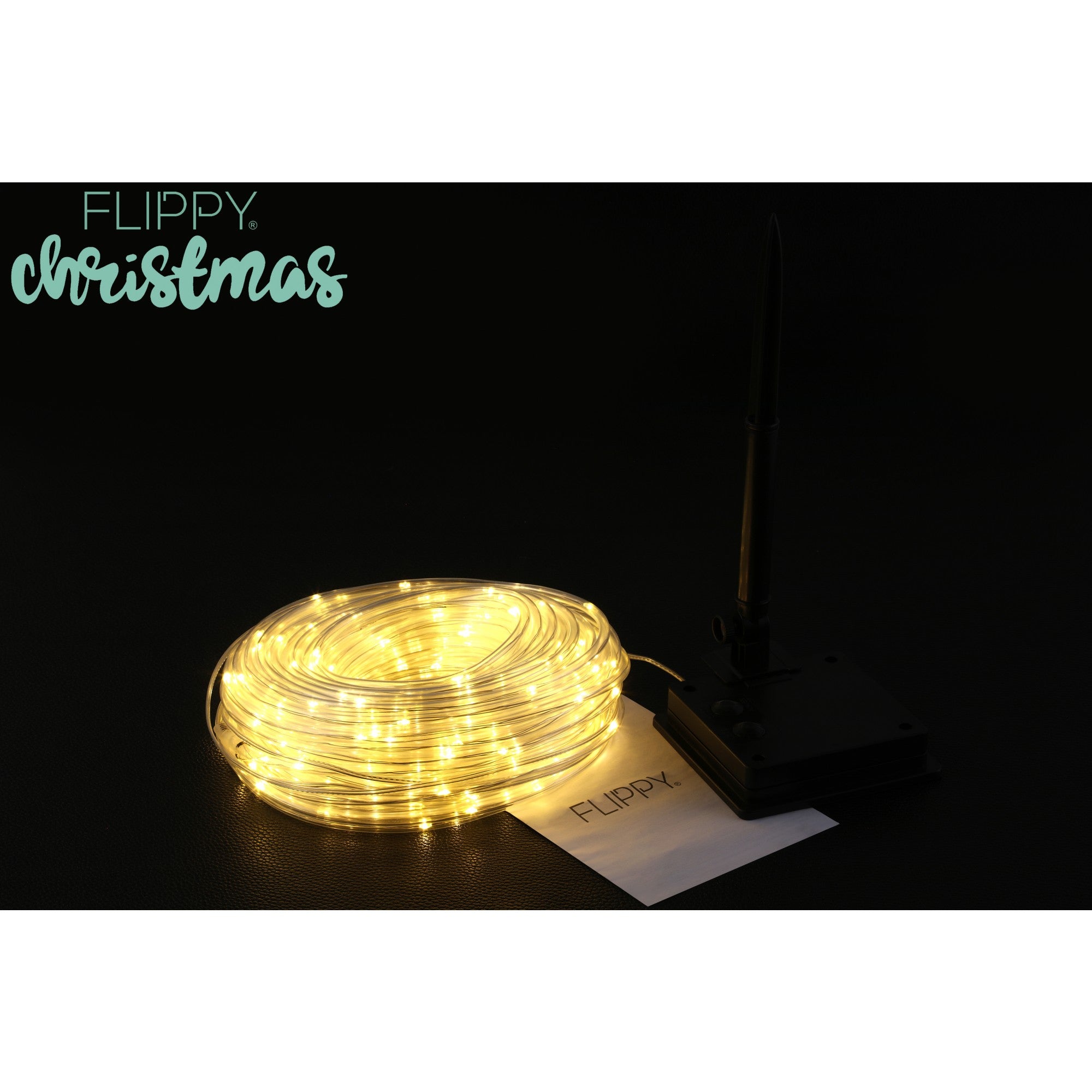Instalatie luminoasa de Craciun tip furtun luminos, 300 LED-uri, 32 metri lungime, 8 programe, 2 metri prelungitor, sarma din cupru, incarcare solara, alb cald, Flippy-6