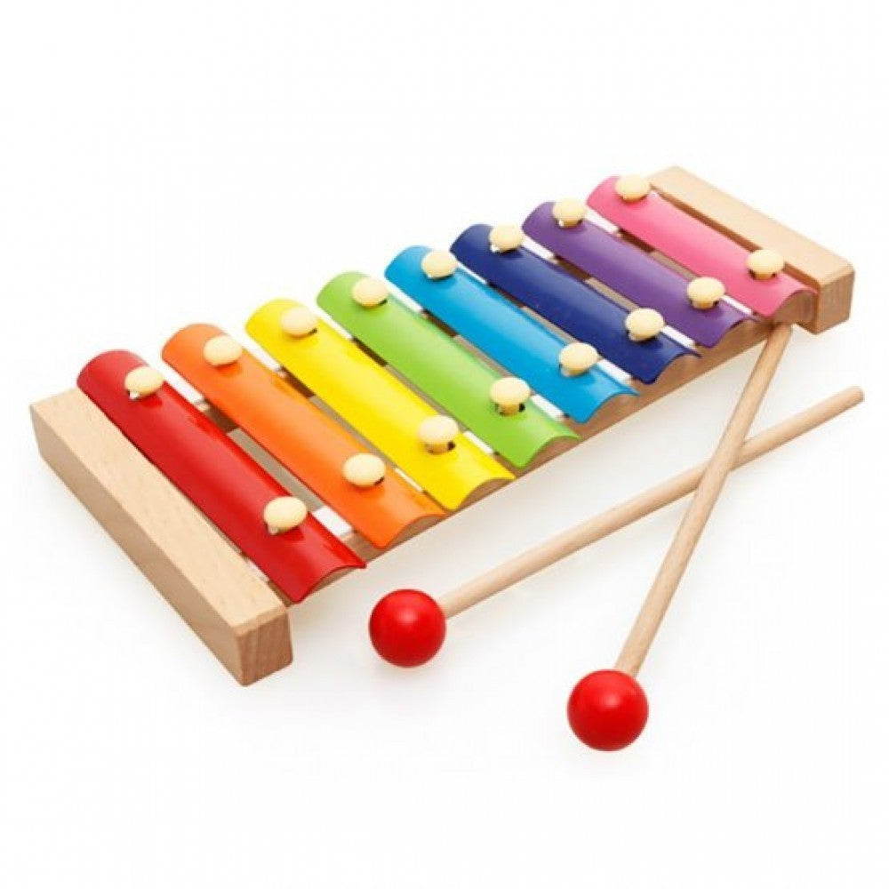 Instrument Muzical Xilofon Flippy, din Lemn, 8 Note Muzicale, 2 Bete de Percutie, 4-6 Ani, Multicolor-2