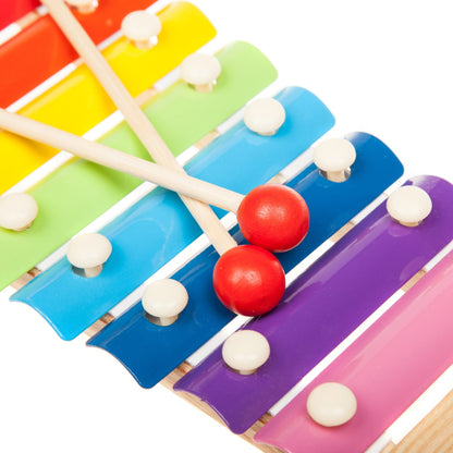 Instrument Muzical Xilofon Flippy, din Lemn, 8 Note Muzicale, 2 Bete de Percutie, 4-6 Ani, Multicolor-4