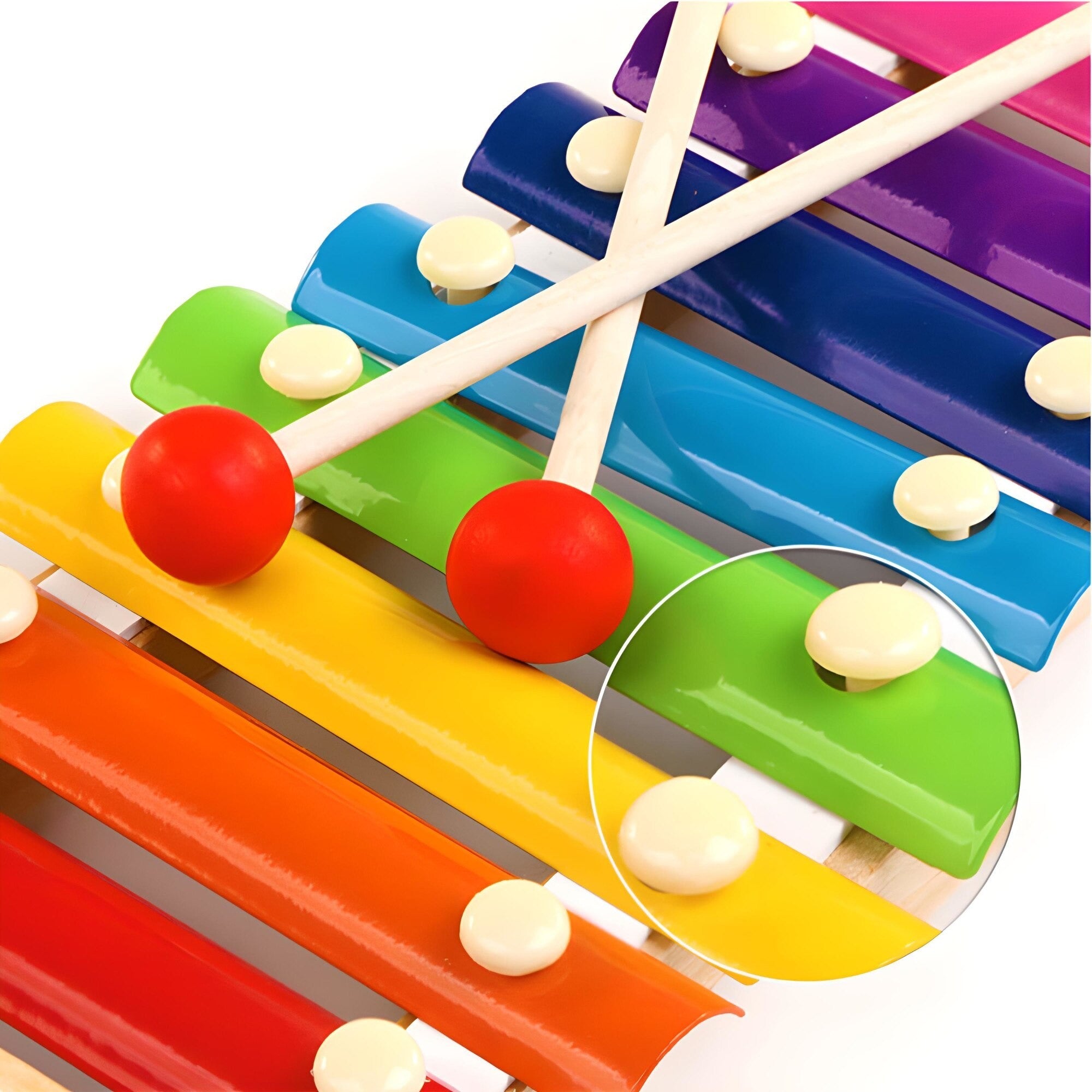 Instrument Muzical Xilofon Flippy, din Lemn, 8 Note Muzicale, 2 Bete de Percutie, 4-6 Ani, Multicolor-7