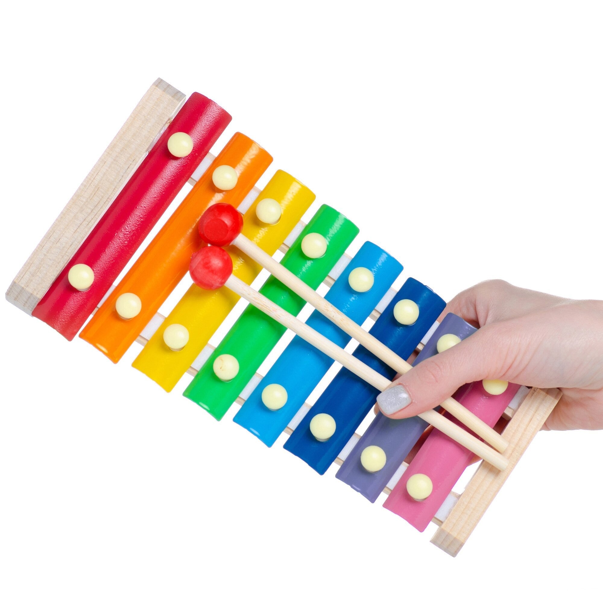 Instrument Muzical Xilofon Flippy, din Lemn, 8 Note Muzicale, 2 Bete de Percutie, 4-6 Ani, Multicolor-10