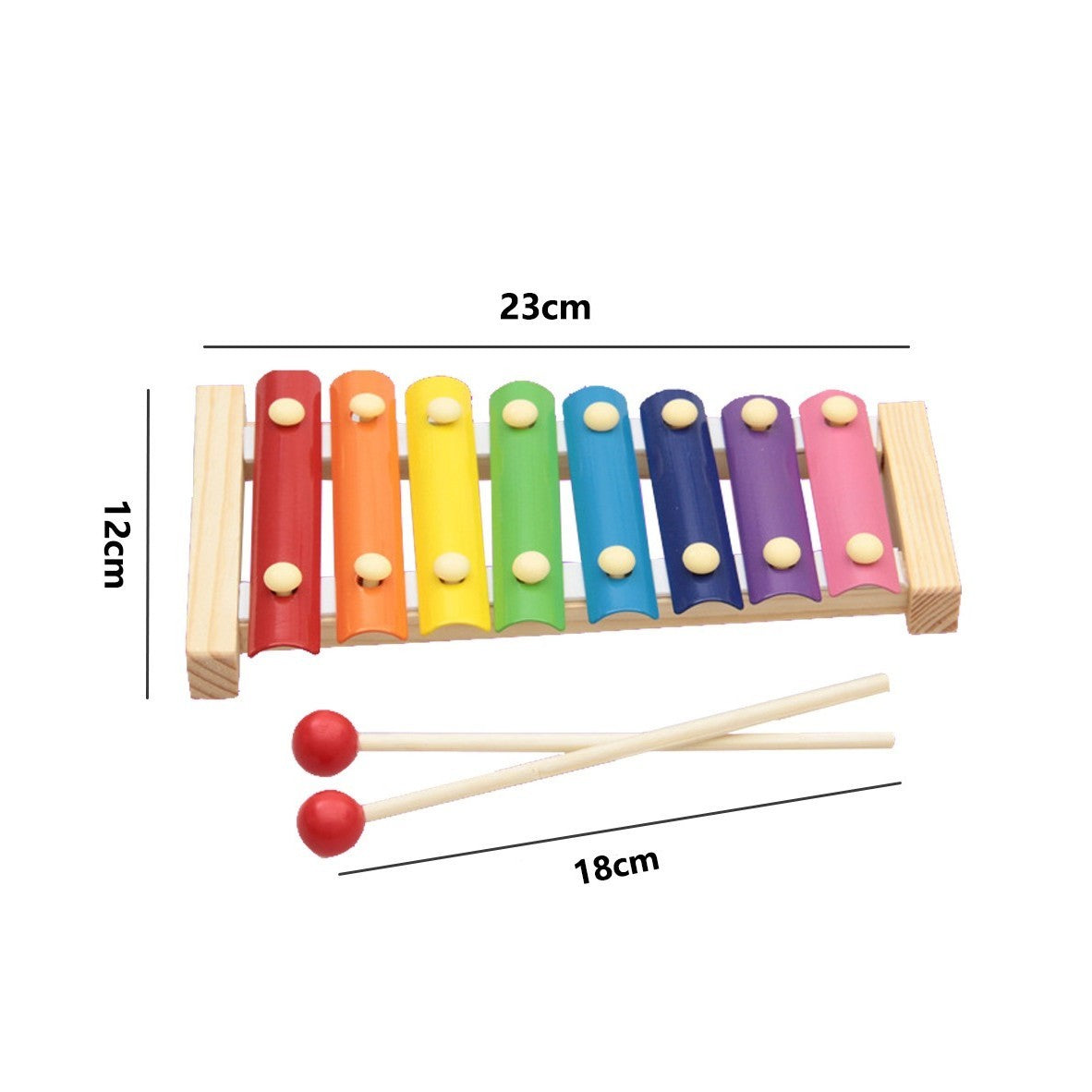Instrument Muzical Xilofon Flippy, din Lemn, 8 Note Muzicale, 2 Bete de Percutie, 4-6 Ani, Multicolor-11