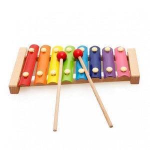 Instrument Muzical Xilofon Flippy, din Lemn, 8 Note Muzicale, 2 Bete de Percutie, 4-6 Ani, Multicolor-0