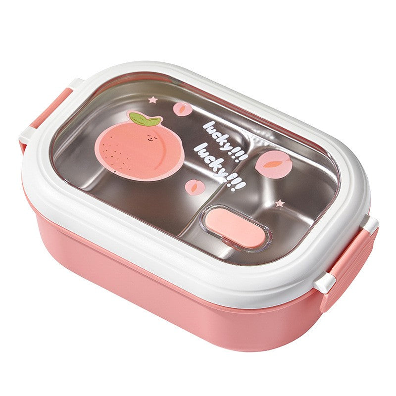 Cutie pentru Pranz sau Gustari, Flippy, cu Doua Compartimente, pentru Copii si Adulti, Etansare, PP, Perfect pentru Scoala si Birou, 1000 mL, 22.5x14.5x8 cm, Roz-0