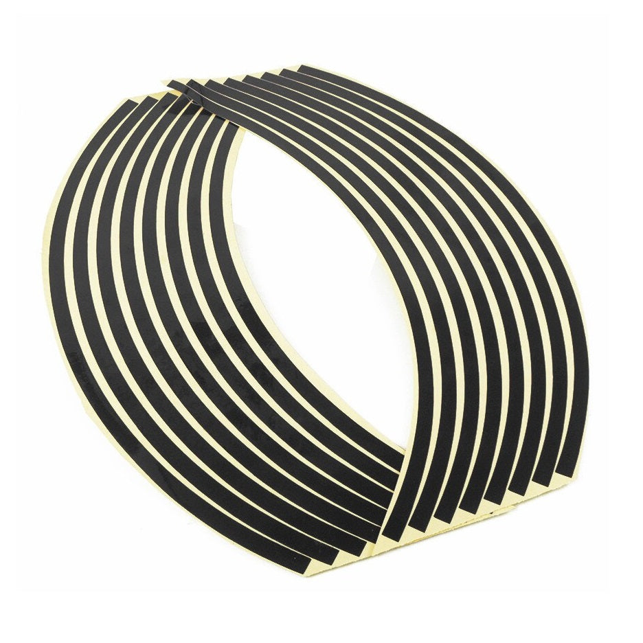Set 16 inele din autocolant pentru jante culoare Negru Lucios-1