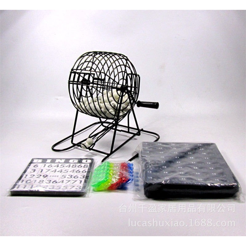 Joc Bingo Flippy, din metal, 75 bile albe, portabil, 21 x 21 cm, negru-1