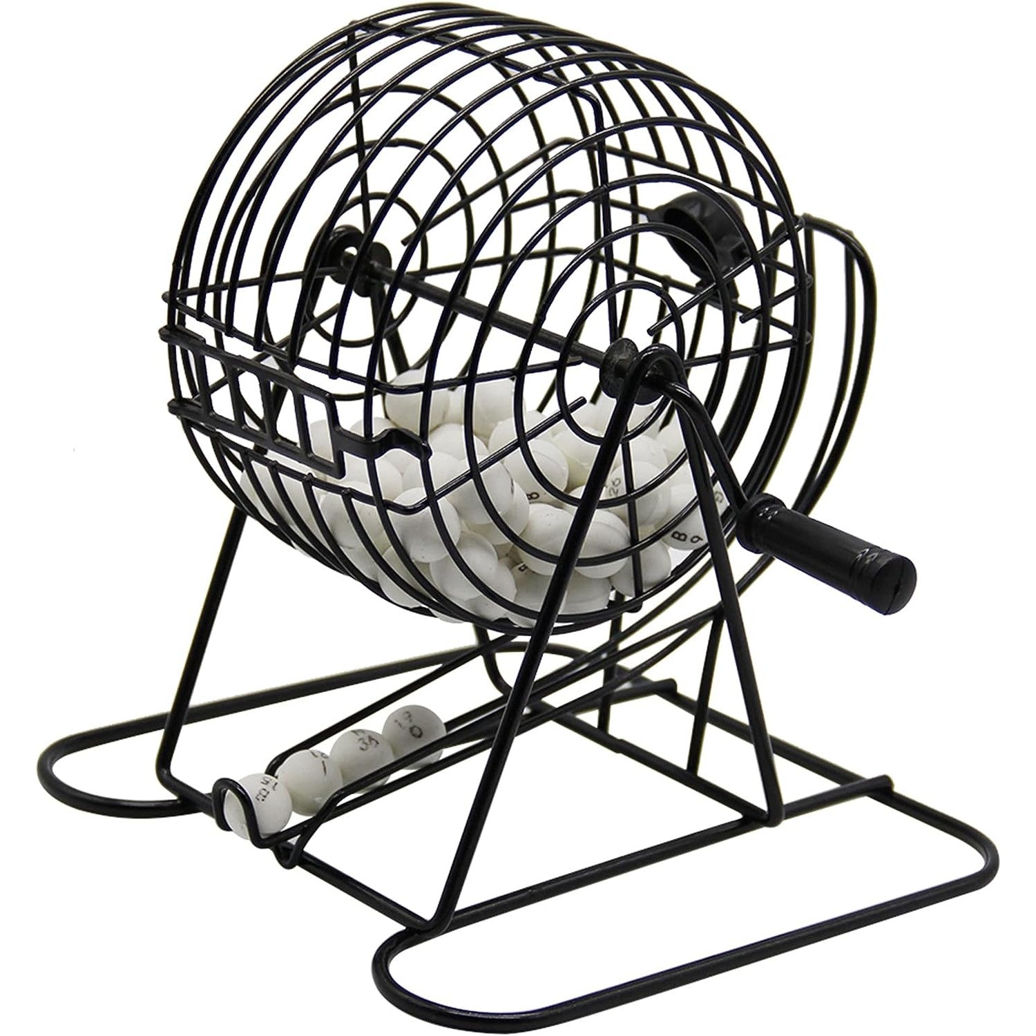Joc Bingo Flippy, din metal, 75 bile albe, portabil, 21 x 21 cm, negru-2