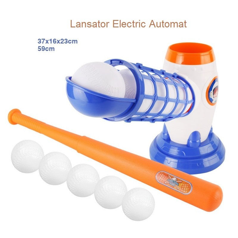 Joc de Baseball Interactiv, Lansator Flippy, Aruncare Automata, Include Bata si 5 Mingii, 37 x 23 x 16 cm Baza, 59 cm Bata, Multicolor-6