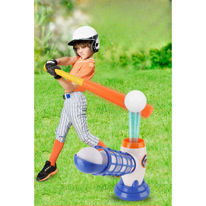 Joc de Baseball Interactiv, Lansator Flippy, Aruncare prin Buton de Lansare pe Bata, Include Bata si 5 Mingii, 37 x 23 x 16 cm Baza, 59 cm Bata, Multicolor-2