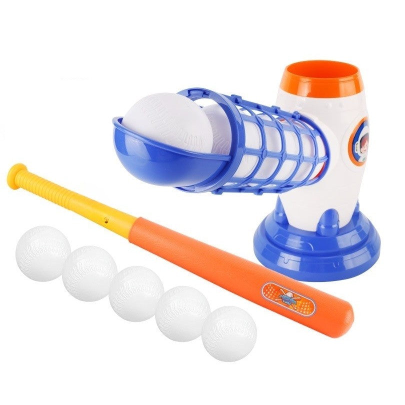 Joc de Baseball Interactiv, Lansator Flippy, Aruncare prin Buton de Lansare pe Bata, Include Bata si 5 Mingii, 37 x 23 x 16 cm Baza, 59 cm Bata, Multicolor-0