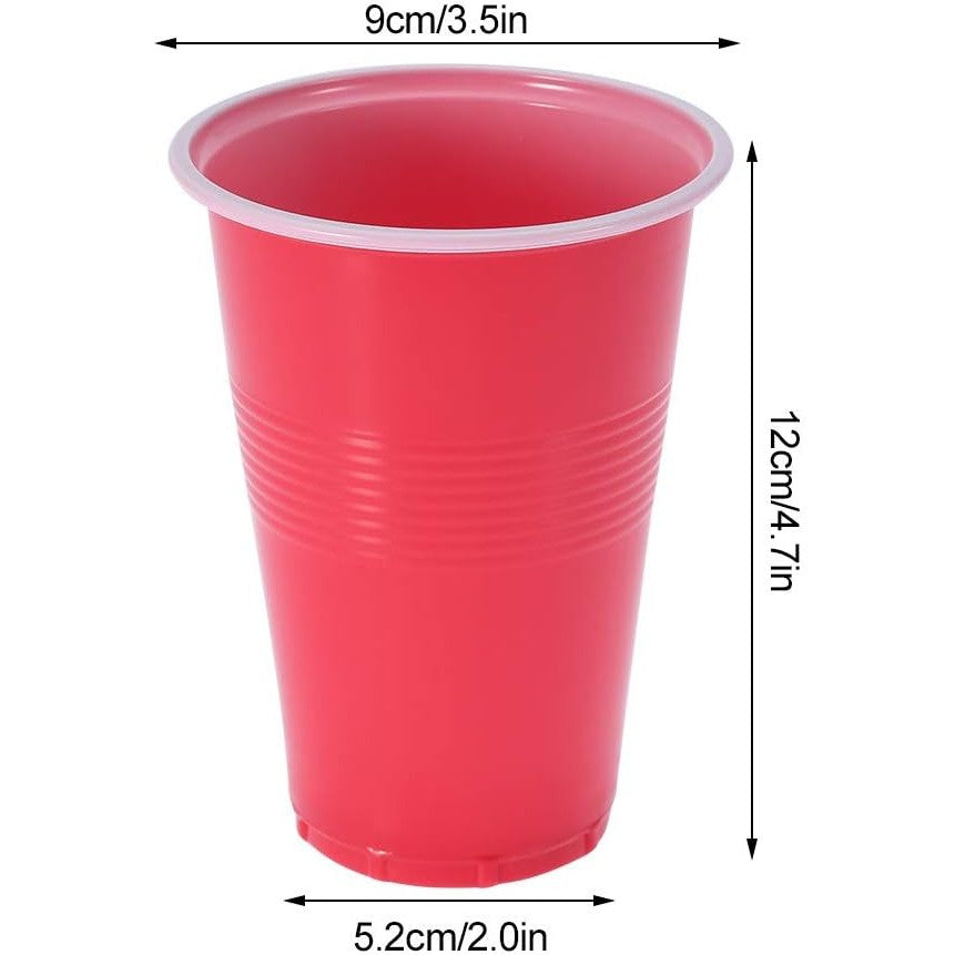 Joc de baut Beer Pong Flippy, 24 Pahare, 24 Mingi, material plastic, reutilizabil, portabil, rosu-5