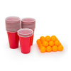 Joc de baut Beer Pong Flippy, 24 Pahare, 24 Mingi, material plastic, reutilizabil, portabil, rosu-0