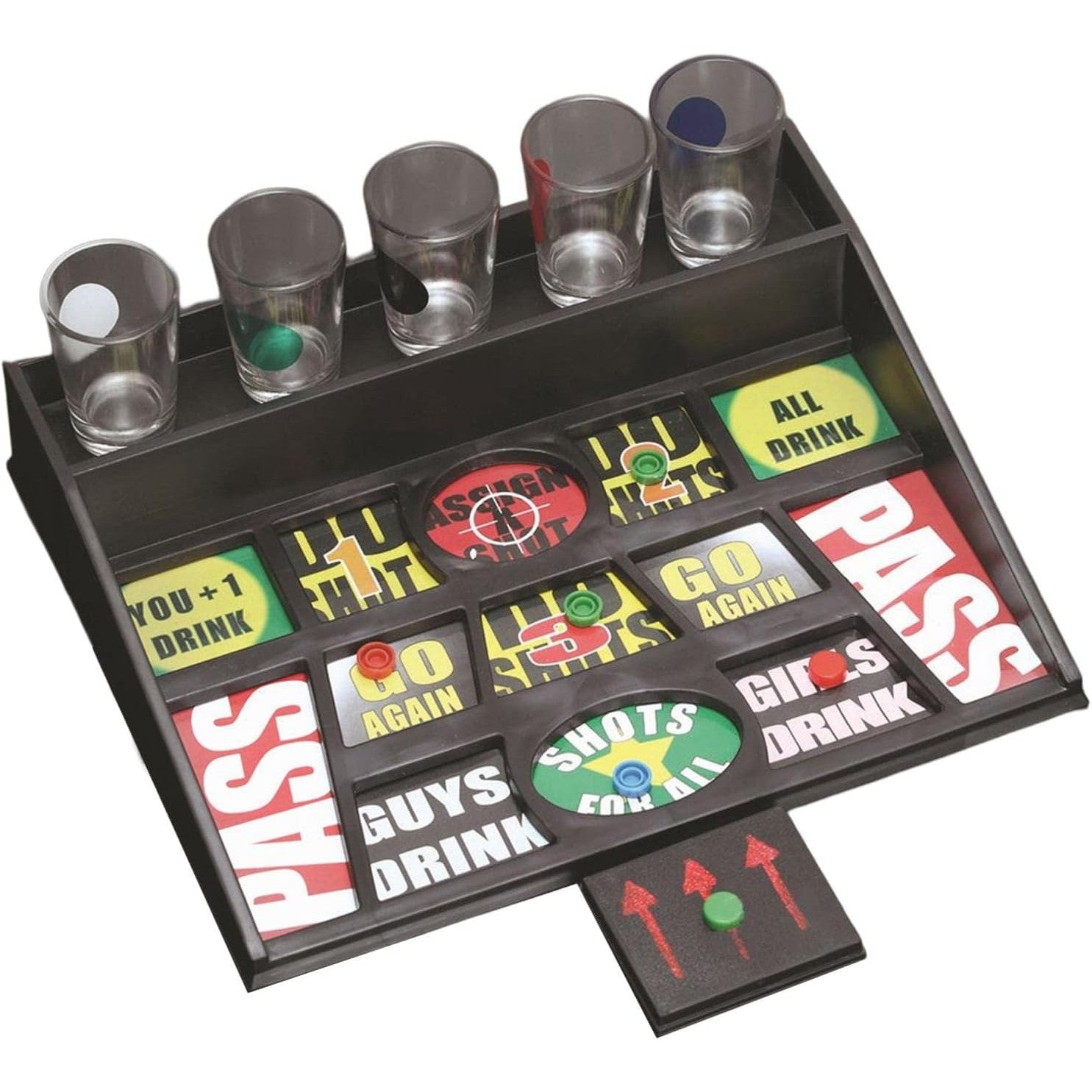 Joc de baut cu banuti Flippy, Pahare de Shot din Sticla Incluse, distractiv si interactiv, 23x28 cm, multicolor-0