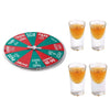Joc de Baut Flippy, Ruleta Norocoasa, cu 4 Pahare de Shot, +18 Ani, Rosu/Verde-0