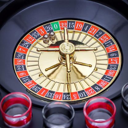 Joc de Baut Ruleta cu Pahare de Shot Flippy, 30 cm, Rosu/Negru-5