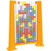 Joc de inteligenta Tetris puzzle tangram Flippy, 70 de piese multicolore, 3D, montessori, interactiv, din plastic, zar inclus, sac depozitare piese, varsta peste 6 ani, 23 x 19.8 x 5 cm, cadru galben-0