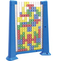 Joc de inteligenta Tetris puzzle tangram Flippy, 70 de piese multicolore, 3D, montessori, interactiv, din plastic, zar inclus, sac depozitare piese, varsta peste 6 ani, 23 x 19.8 x 5 cm, cadru albastru-0