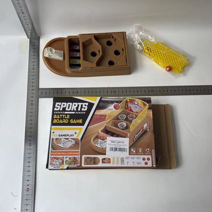 Joc de Masa Mini Baschet Interactiv pentru Copii, Flippy, 4 Cosuri, 3 Mingi Incluse, 23.5x11.5x14 cm, Maro-1