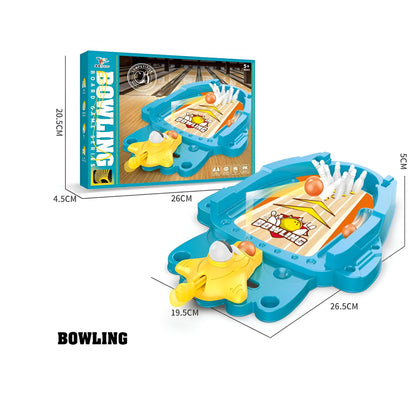 Joc de Masa Mini Bowling Interactiv pentru Copii, Flippy, Mingi si Figurine Incluse, 26.5x19.5x5 cm, Albastru-3
