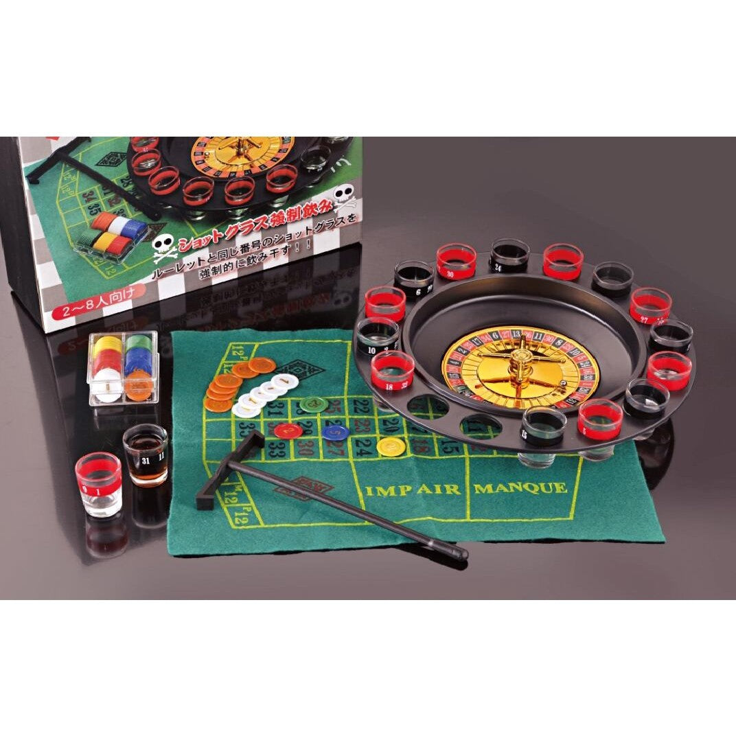 Joc de Ruleta Flippy, cu Pahare de Shot si Plansa de Joc Blackjack, 31 cm, Multicolor-10