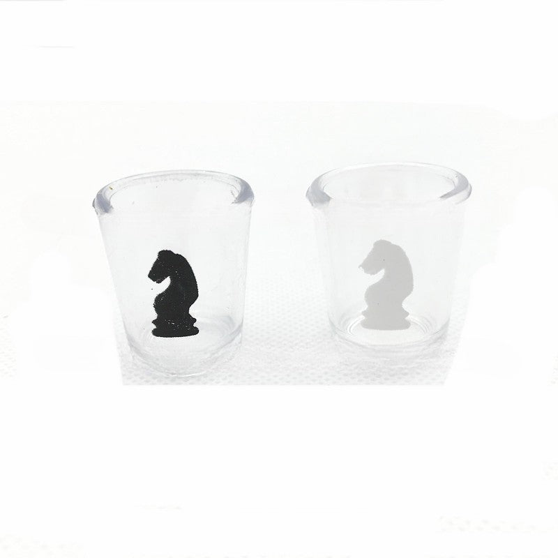 Joc de sah Flippy din sticla cu pahare pentru shoturi, 35x35 cm, transparent-5