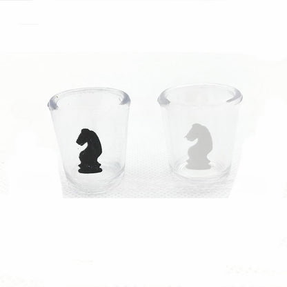 Joc de sah Flippy din sticla cu pahare pentru shoturi, 35x35 cm, transparent-5