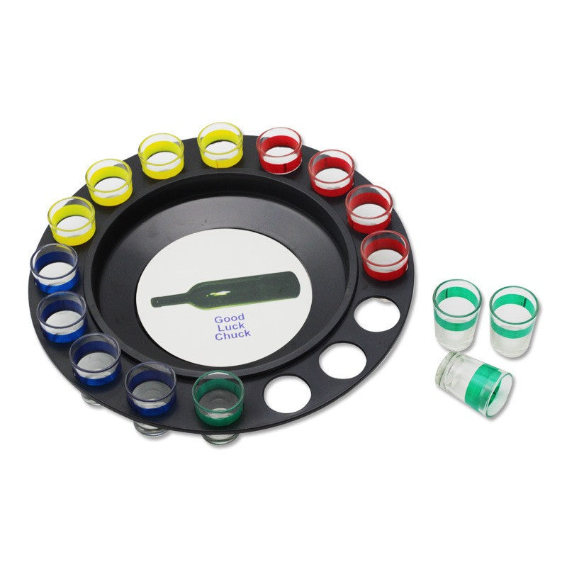 Joc de Societate "Adevar sau Provocare" Flippy, Ruleta cu 16 pahare de Shot din Sticla, pentru Petreceri, Distractie, Cadouri, Multicolor-2