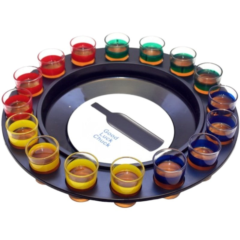 Joc de Societate "Adevar sau Provocare" Flippy, Ruleta cu 16 pahare de Shot din Sticla, pentru Petreceri, Distractie, Cadouri, Multicolor-0
