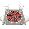 Joc de societate cu 4 pahare de shoturi din sticla Flippy, ruleta norocului, pentru petreceri, 17x17x7.5cm-0