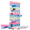 Joc de Societate, Flippy, pentru Copii, din Lemn, Interactiv, Distractiv, Jenga Stack High Blocks, cu Zar, 51 de Piese Animate, 24.5x18x5 cm, Multicolor-0