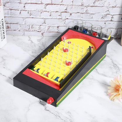 Joc de societate Pinball cu pahare pentru shoturi Flippy, 40 x 17,7 cm, galben-2