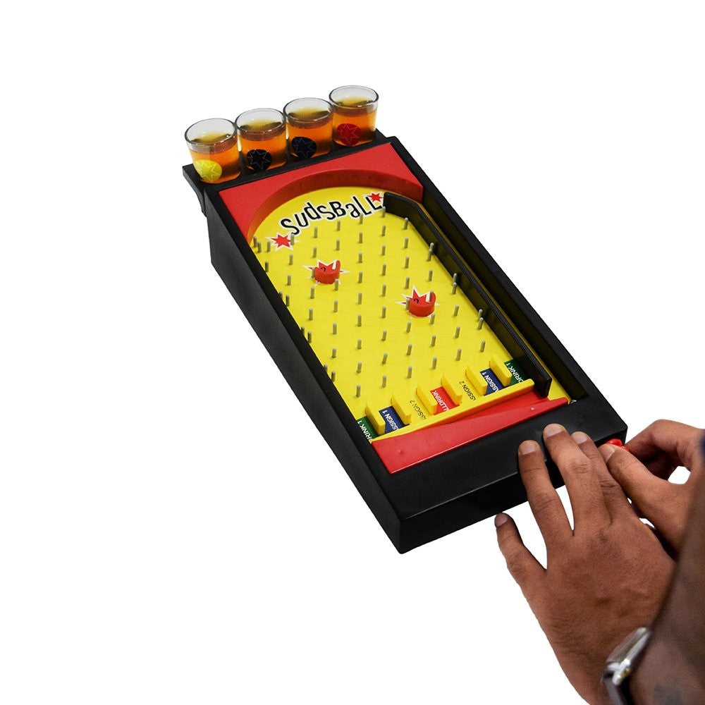 Joc de societate Pinball cu pahare pentru shoturi Flippy, 40 x 17,7 cm, galben-6