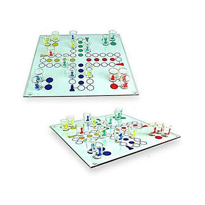 Joc de baut, Nu te supara frate, Flippy, cu pahare de shot din sticla, 30x30 cm, multicolor-4