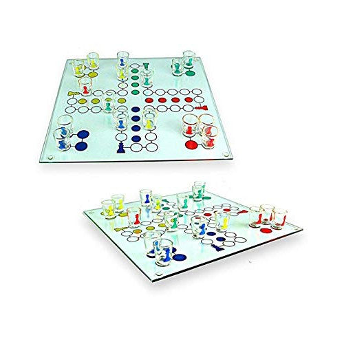 Joc de baut, Nu te supara frate, Flippy, cu pahare de shot din sticla, 30x30 cm, multicolor-4